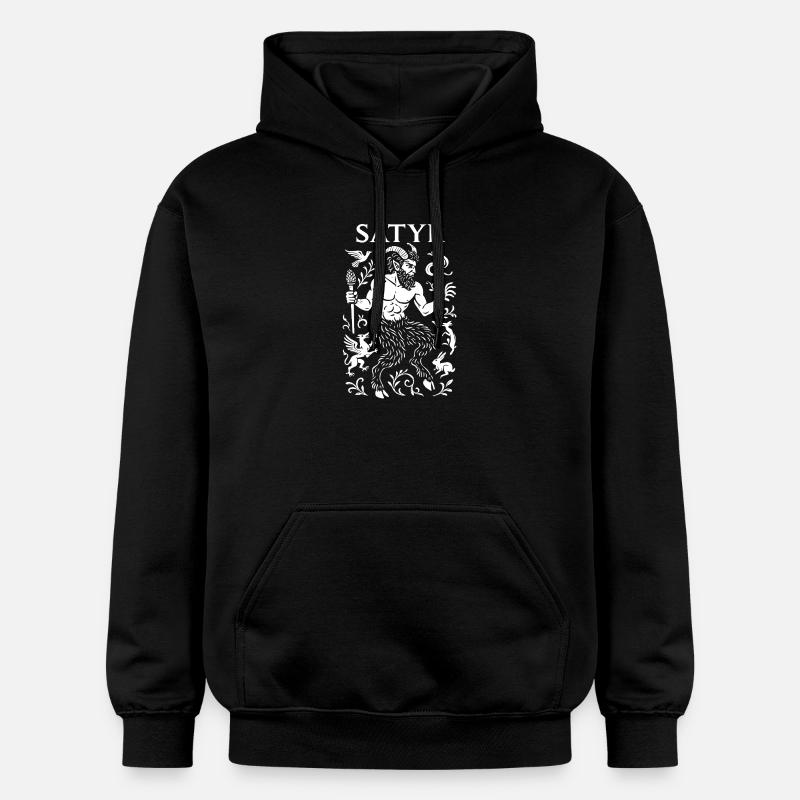 Satyre mythique aux motifs botaniques - Sweat à capuche Softstyle® Gildan Unisexe - noir