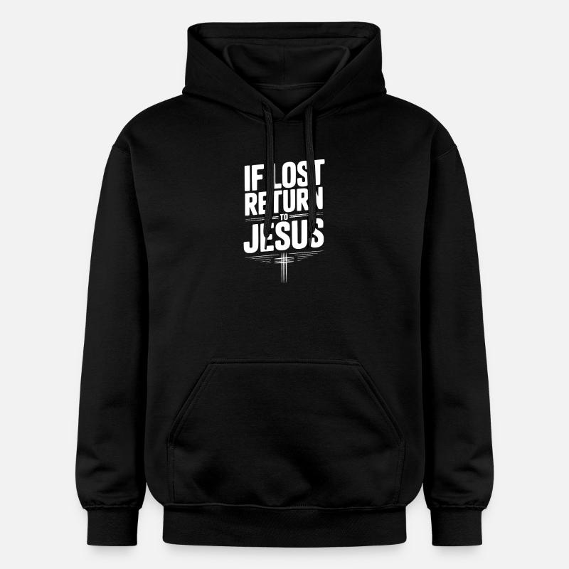 Si perdu, retournez à Jésus - Sweat à capuche Softstyle® Gildan Unisexe - noir