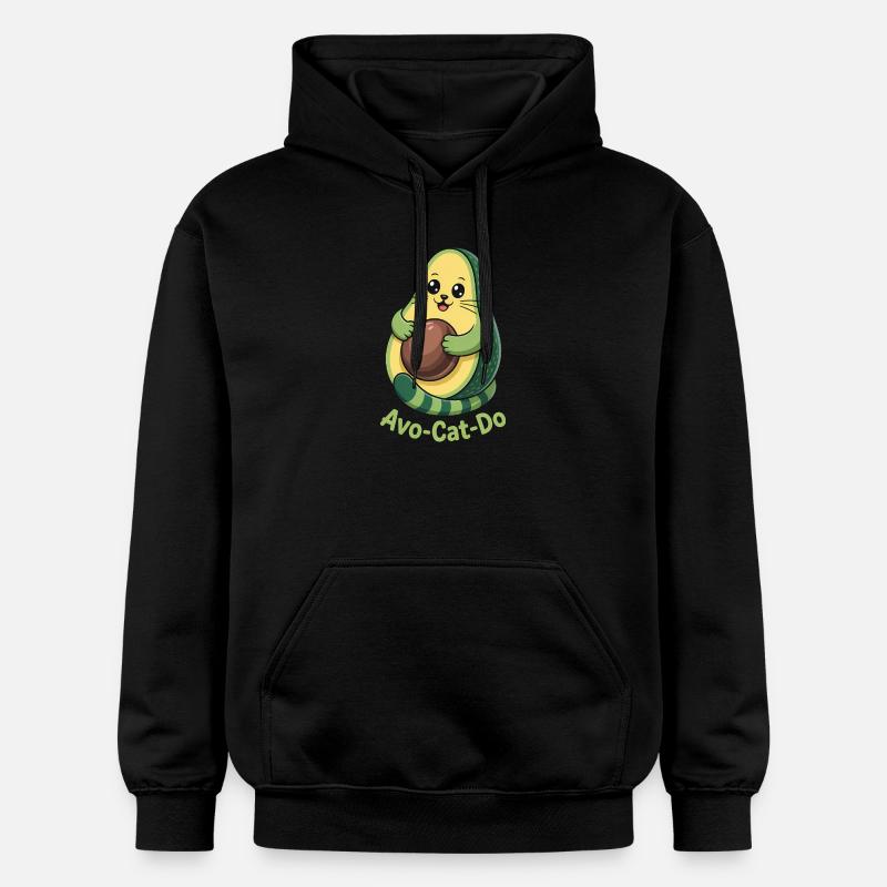 Avo-Cat-Do - T-shirt Avocat Chat Drôle - Sweat à capuche Softstyle® Gildan Unisexe - noir