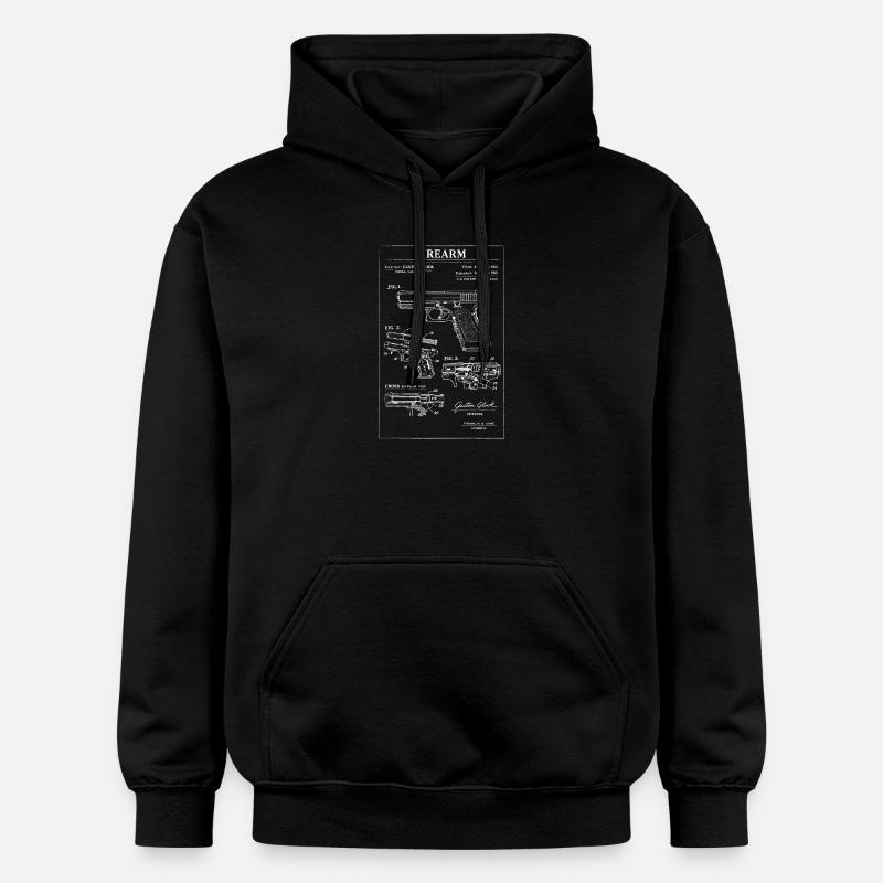 Croquis du plan du pistolet - Sweat à capuche Softstyle® Gildan Unisexe - noir