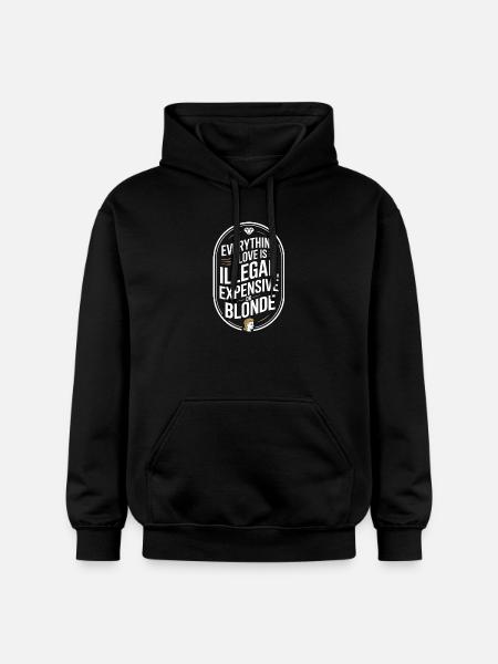 Everything I Love Illegal Expensive Blonde Männer - Gildan Unisex Softstyle® Midweight Hoodie - Schwarz