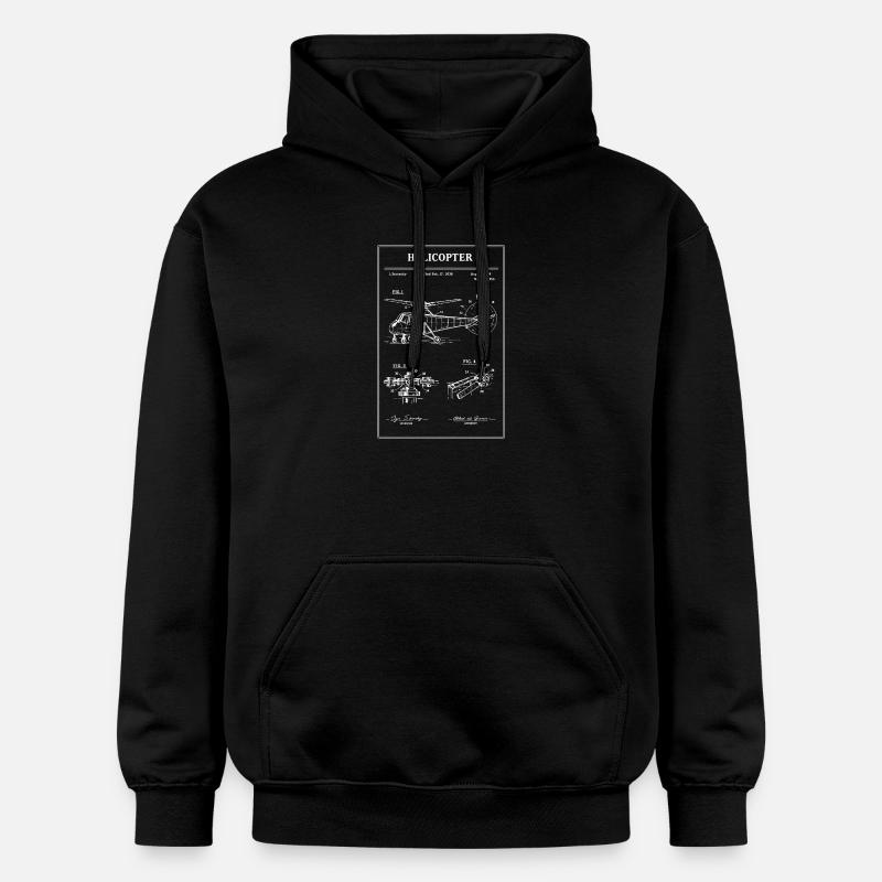 Diagramme du plan de l’hélicoptère - Sweat à capuche Softstyle® Gildan Unisexe - noir