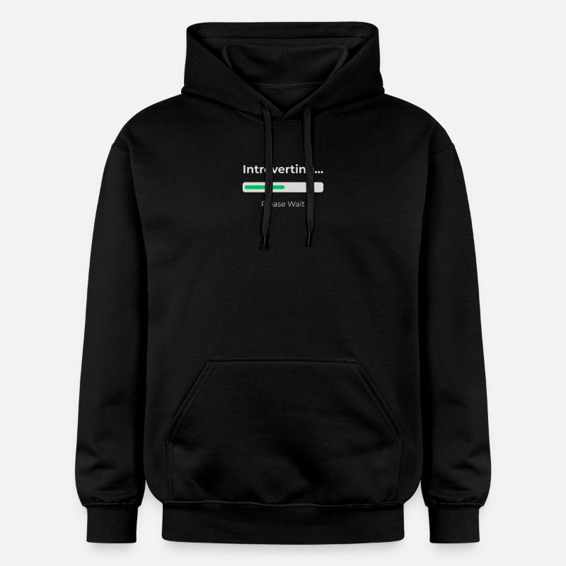 Introvert Loading - Gildan Unisex Softstyle® Midweight Hoodie - black