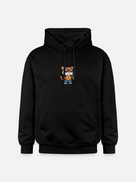Tiger Comic Vacation - Gildan Unisex Softstyle® Midweight Hoodie - black