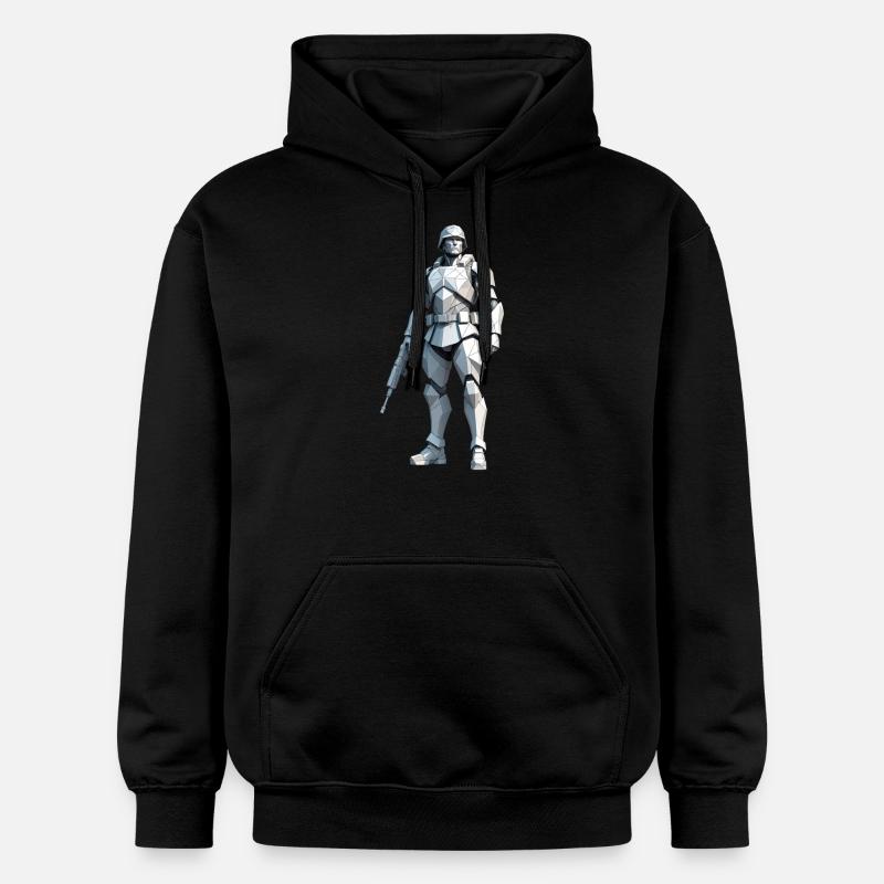 Soldat - Low Poly Army Design - Gildan Unisex Softstyle® Midweight Hoodie - Schwarz