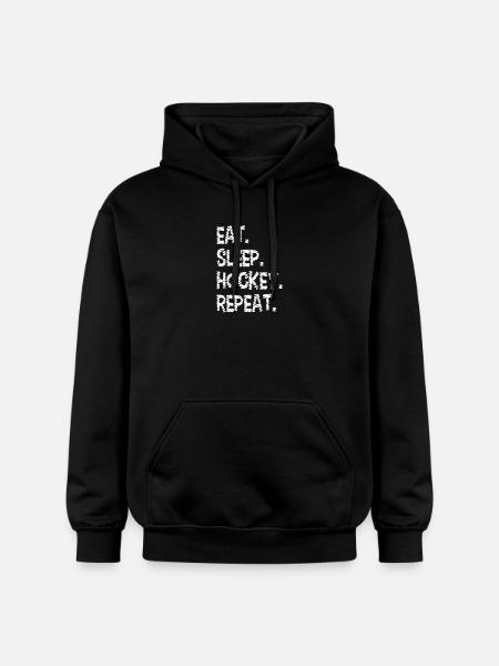 Eat Sleep Hockey Repeat - Gildan Unisex Softstyle® Midweight Hoodie - black