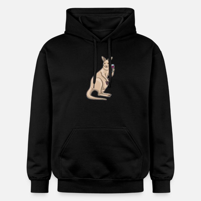 Kangaroo Red Wine - Gildan Unisex Softstyle® Midweight Hoodie - black