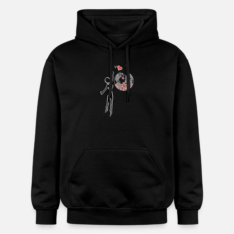 Donnez de l’amour - Sweat à capuche Softstyle® Gildan Unisexe - noir