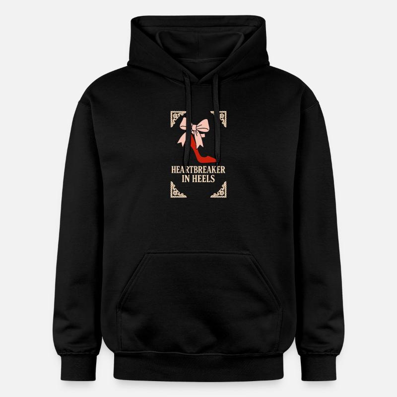 Coquette Aesthetic Bow Pattern Girly Pastel - Gildan Unisex Softstyle® Midweight Hoodie - black