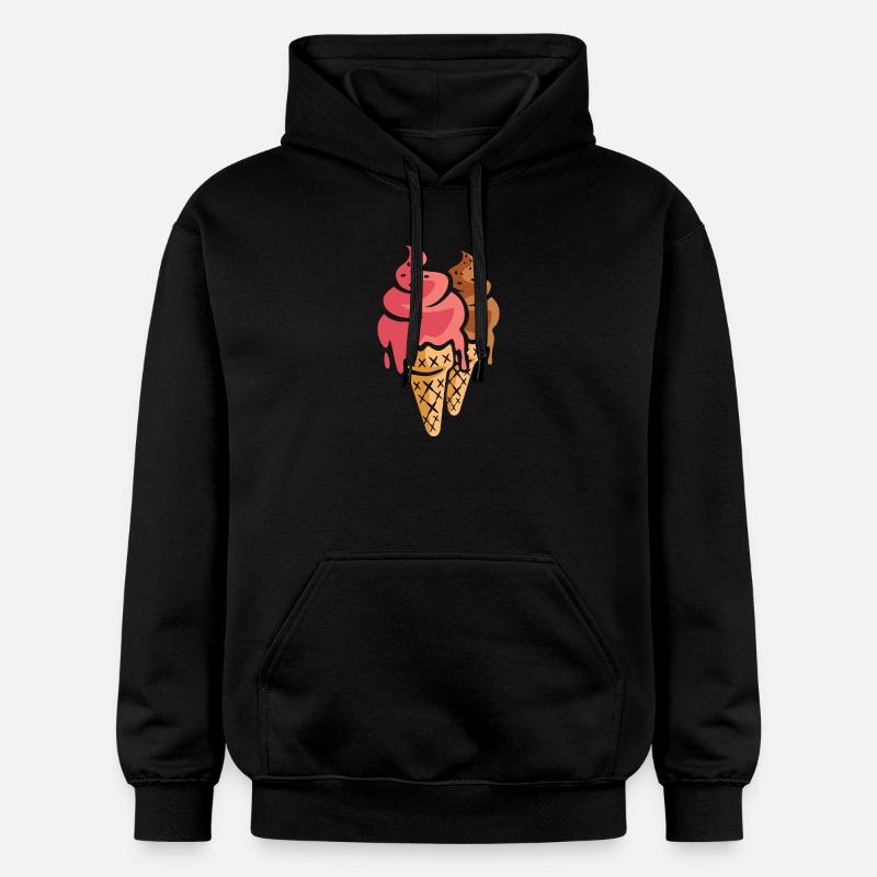 Deux glaces dessin animé - Sweat à capuche Softstyle® Gildan Unisexe - noir