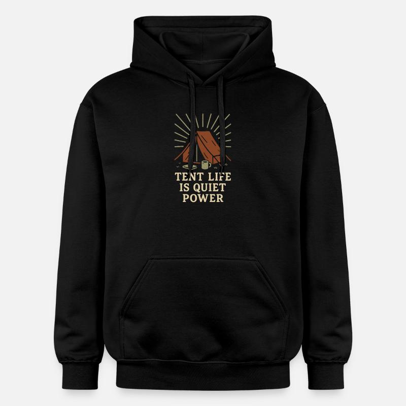 Solo Camping Introverti Campeur Calme - Sweat à capuche Softstyle® Gildan Unisexe - noir