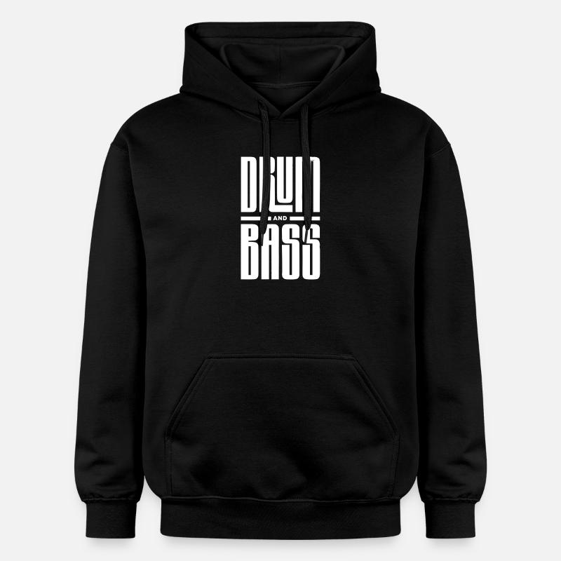 Drum and Bass Typographie audacieuse - Sweat à capuche Softstyle® Gildan Unisexe - noir