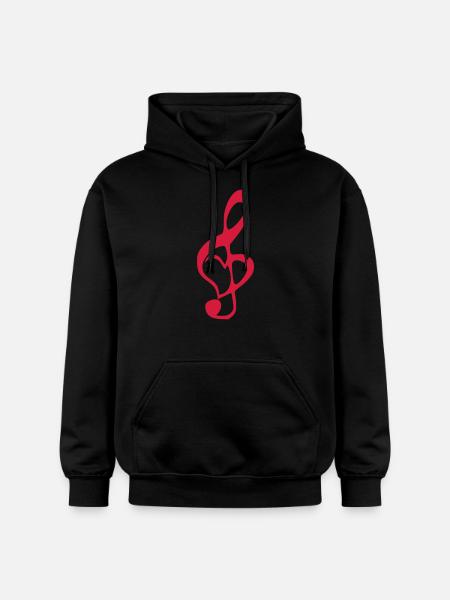 Musik, Herz - Gildan Unisex Softstyle® Midweight Hoodie - Schwarz