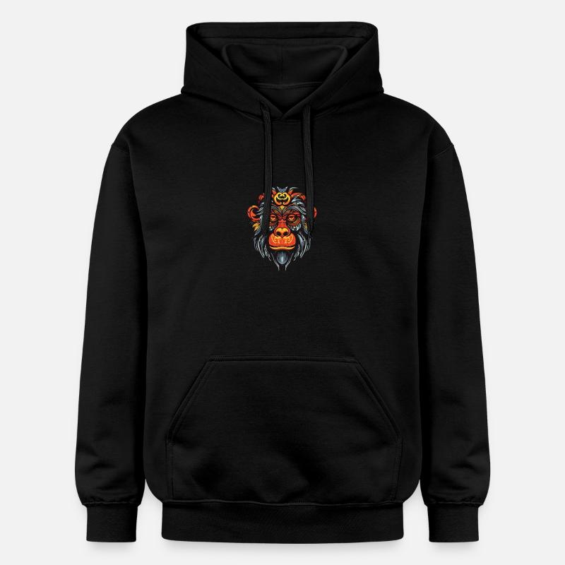 Portrait de singe - Sweat à capuche Softstyle® Gildan Unisexe - noir