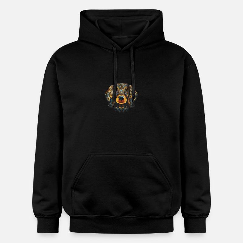 Teckel Chien Portrait Teckel - Sweat à capuche Softstyle® Gildan Unisexe - noir