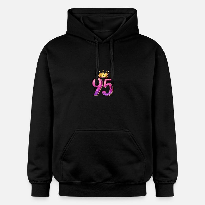 95 Numéro Jersey Couronne - Sweat à capuche Softstyle® Gildan Unisexe - noir