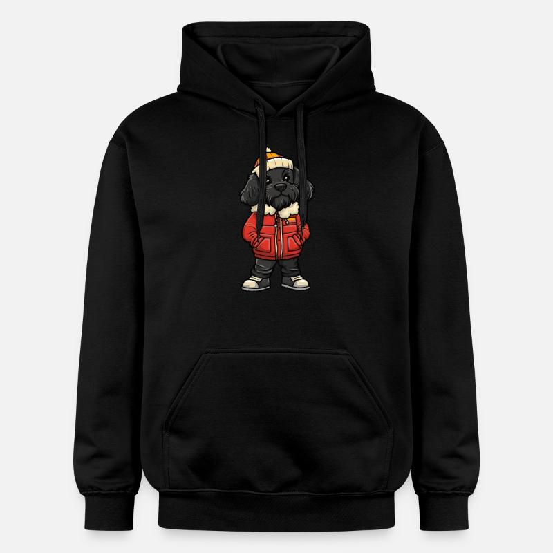 Chien Chien Afghan, Hiver - Sweat à capuche Softstyle® Gildan Unisexe - noir