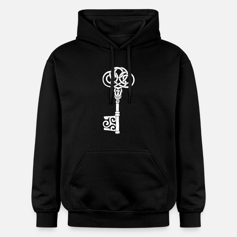Clé celtique blanche - Sweat à capuche Softstyle® Gildan Unisexe - noir