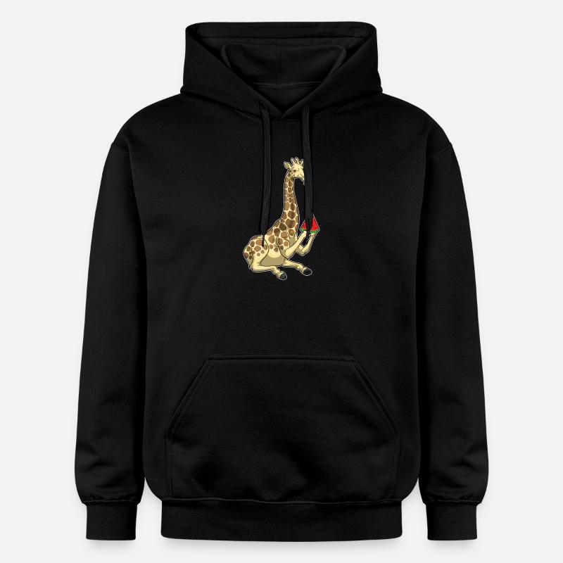 Girafe Pastèque - Sweat à capuche Softstyle® Gildan Unisexe - noir