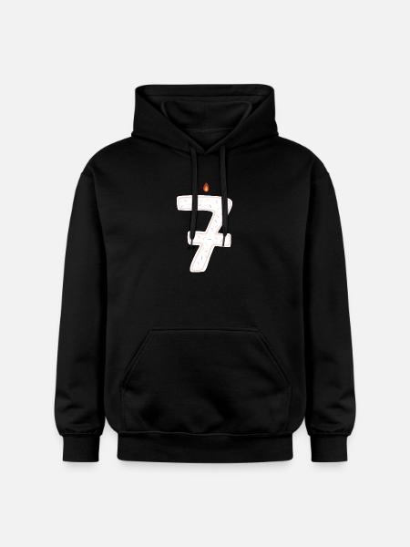 Whimsical Birthday Candle Number Seven - Gildan Unisex Softstyle® Midweight Hoodie - black