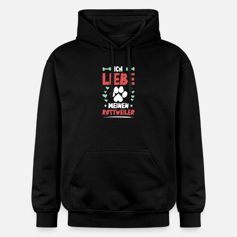 J’adore mon Rottweiler - Sweat à capuche Softstyle® Gildan Unisexe - noir