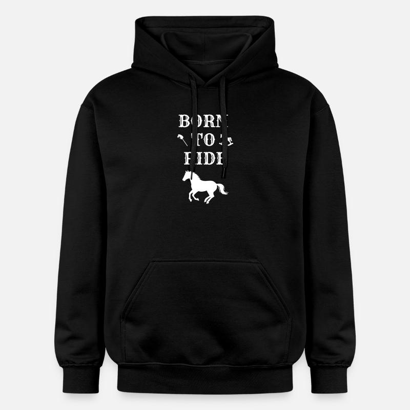 BORN TO RIDE (cheval) - Sweat à capuche Softstyle® Gildan Unisexe - noir