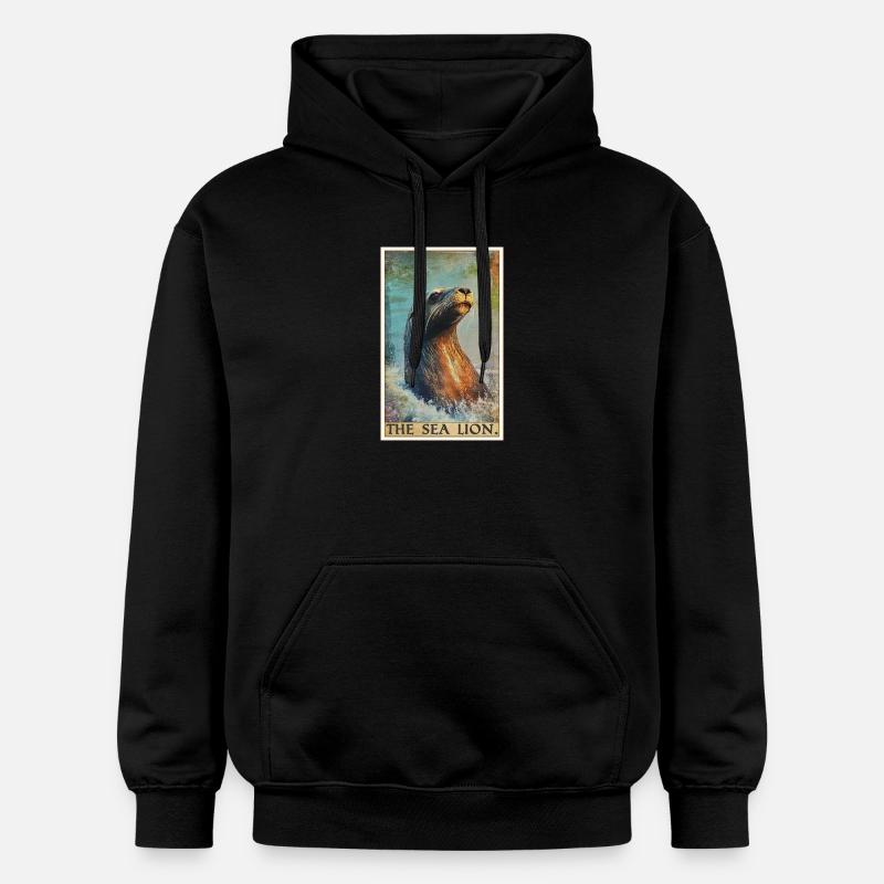 Lions de mer Lion de mer - Sweat à capuche Softstyle® Gildan Unisexe - noir
