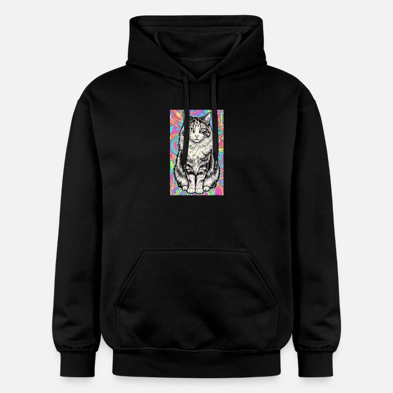 chat - Sweat à capuche Softstyle® Gildan Unisexe - noir