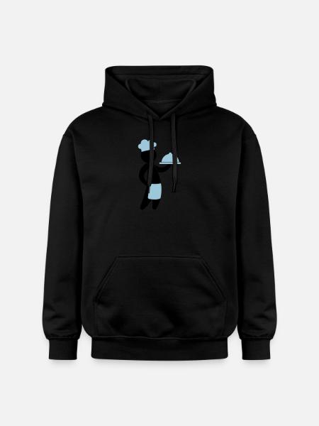A gourmet chef serves guests - Gildan Unisex Softstyle® Midweight Hoodie - black