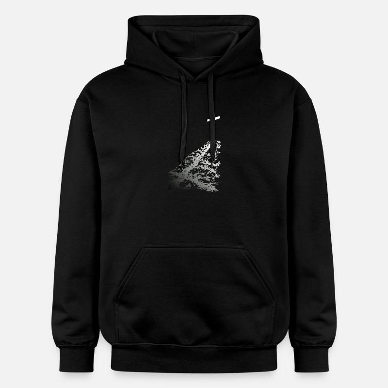 Croix blanche avec ombre - Sweat à capuche Softstyle® Gildan Unisexe - noir
