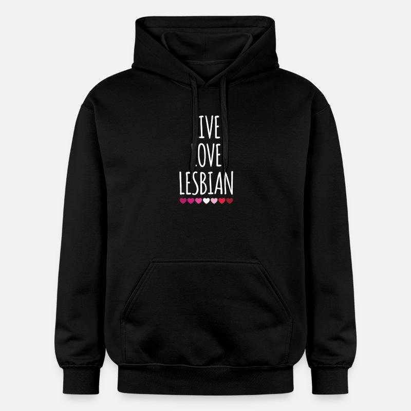 Vivre. Amour. Lesbienne. - Sweat à capuche Softstyle® Gildan Unisexe - noir