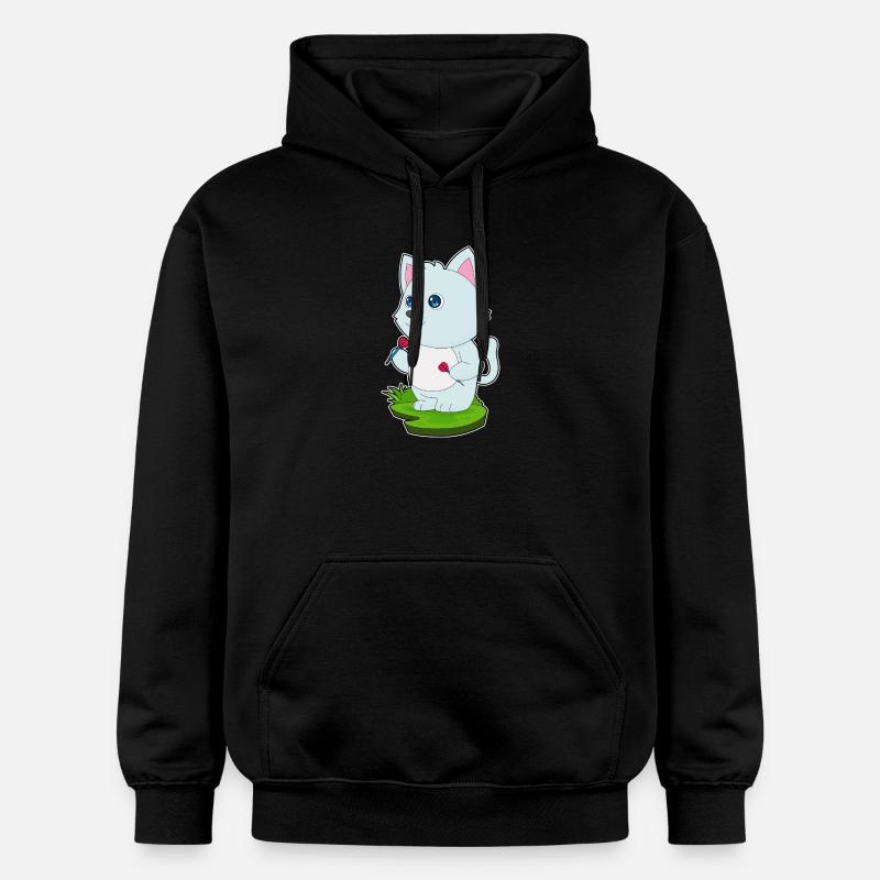 Fléchette de chat - Sweat à capuche Softstyle® Gildan Unisexe - noir