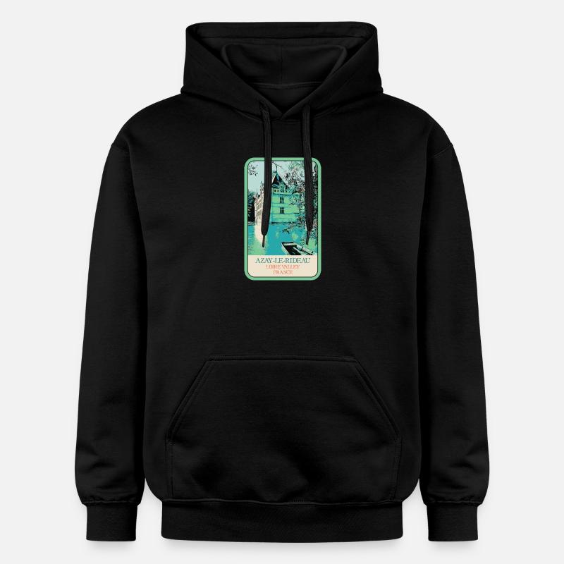 Château d'Azay-le-Rideau: charme et Élégance - Sweat à capuche Softstyle® Gildan Unisexe - noir
