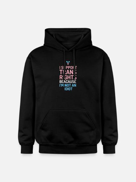 I Support Trans Rights - Gildan Unisex Softstyle® Midweight Hoodie - black