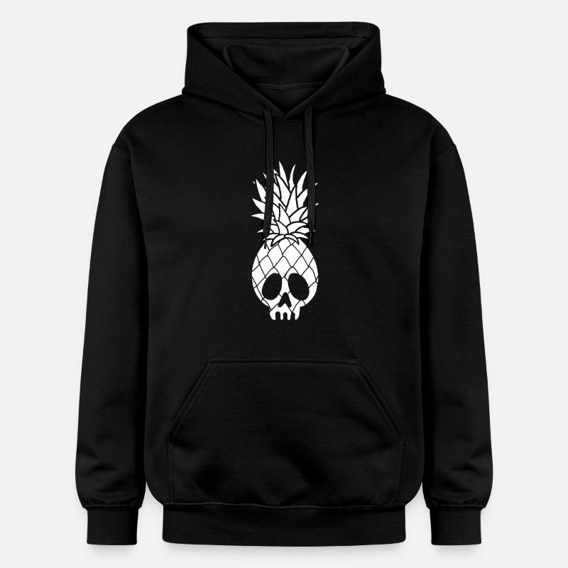 Crâne d'un ananas (blanc) - Sweat à capuche Softstyle® Gildan Unisexe - noir