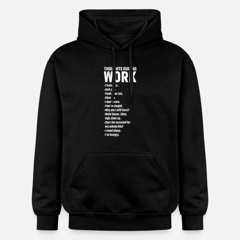thoughts during work - Gildan Unisex Softstyle® Midweight Hoodie - black