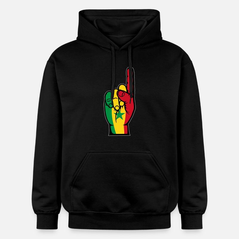 Main du drapeau du Sénégal - Sweat à capuche Softstyle® Gildan Unisexe - noir