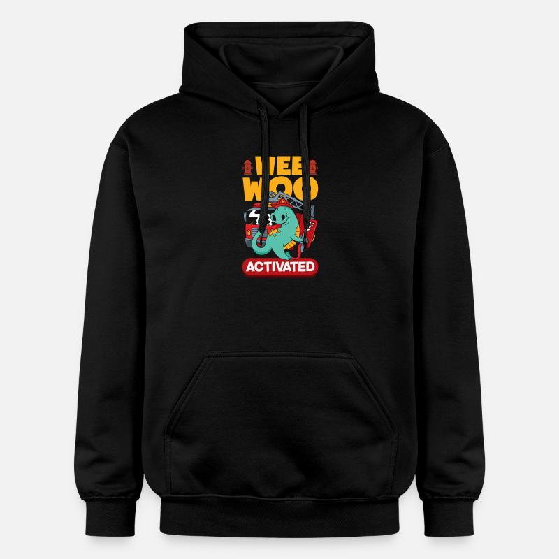 Escouade Wee Woo Pompier, Petit Pompier - Sweat à capuche Softstyle® Gildan Unisexe - noir