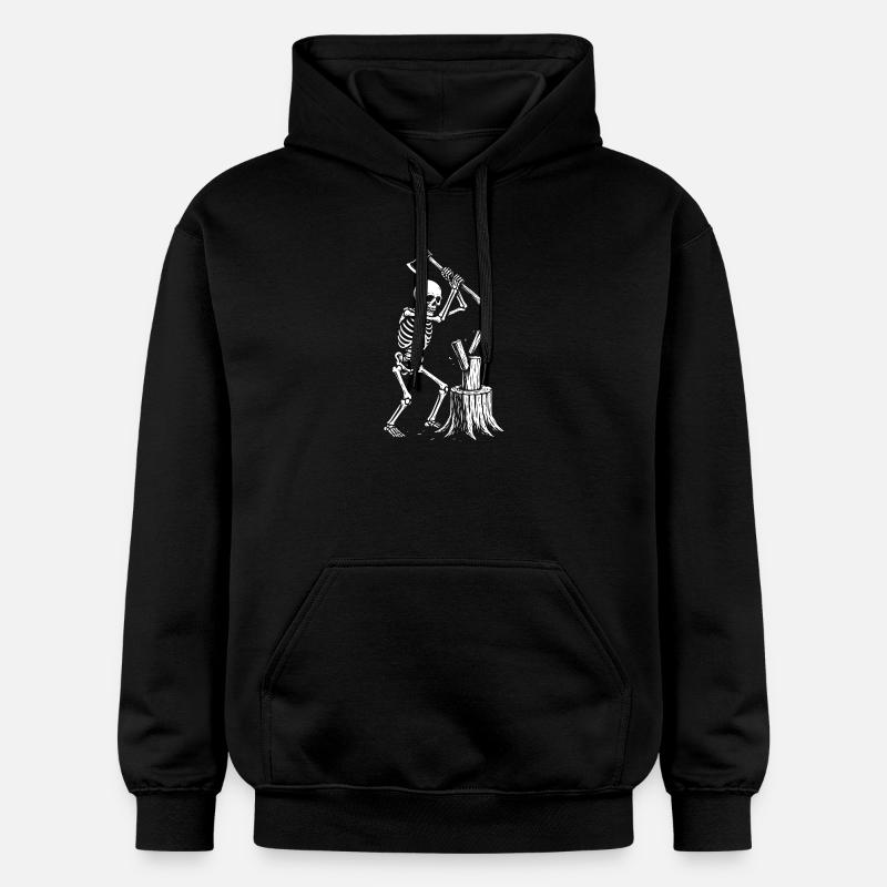 Silhouette du bûcheron squelette - Sweat à capuche Softstyle® Gildan Unisexe - noir