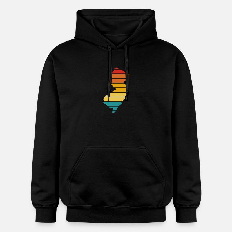 New Jersey - États-Unis d’Amérique - Rayures - Sweat à capuche Softstyle® Gildan Unisexe - noir