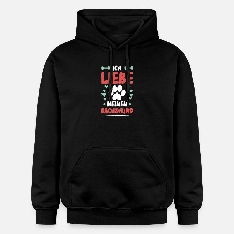 J’adore mon teckel - Sweat à capuche Softstyle® Gildan Unisexe - noir
