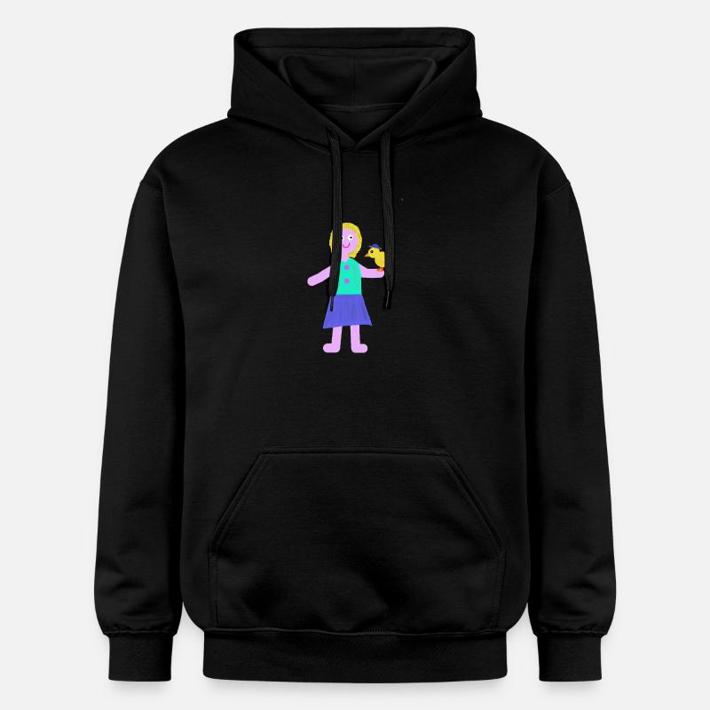 Fille souriante poulet poussin - Sweat à capuche Softstyle® Gildan Unisexe - noir