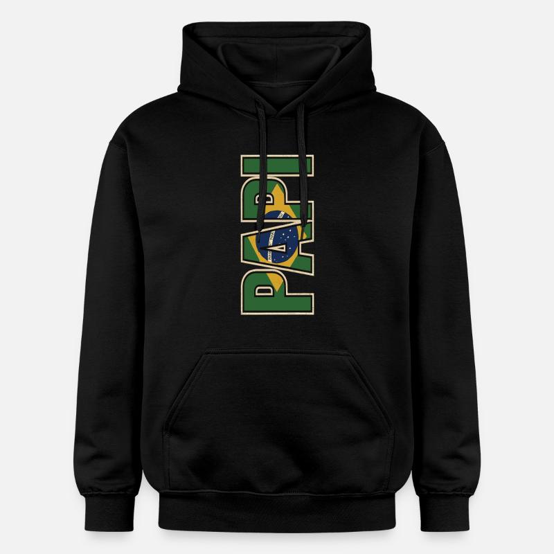 PAPI Brasil – Retro style with flags - Gildan Unisex Softstyle® Midweight Hoodie - black