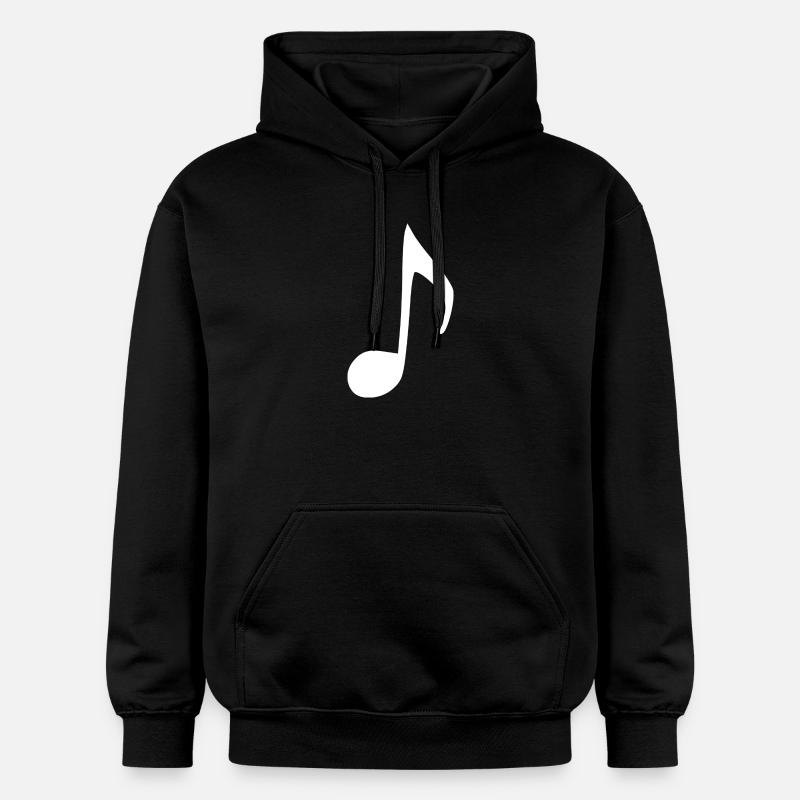 Note de musique musique musique blanche - Sweat à capuche Softstyle® Gildan Unisexe - noir