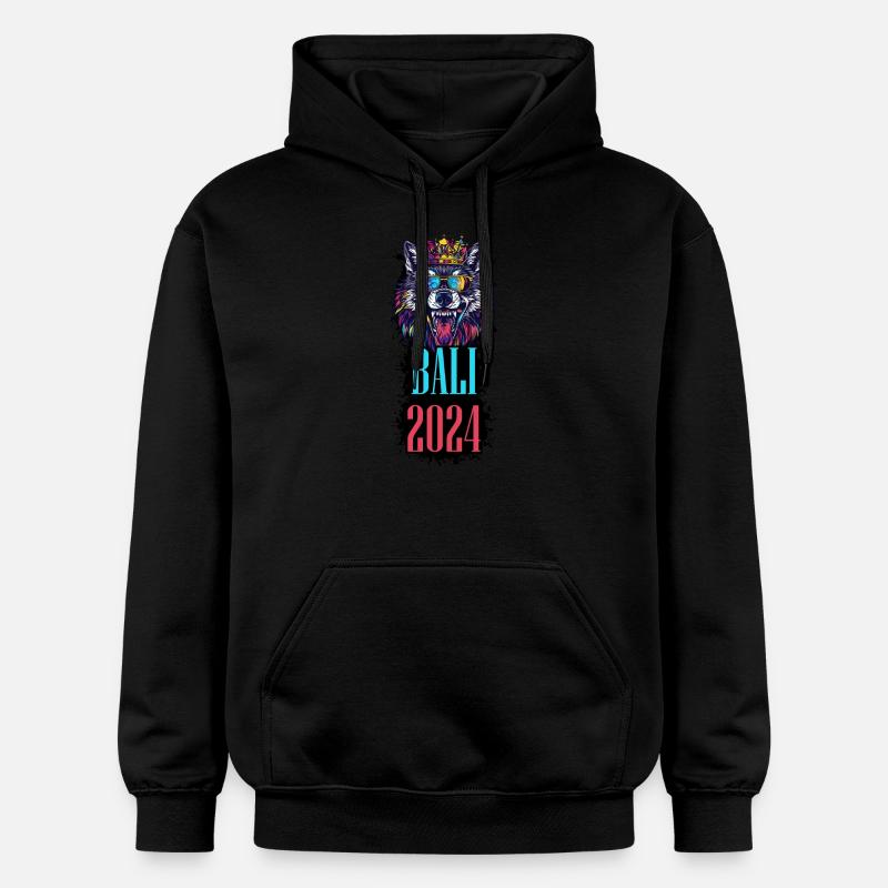 Bali 2024 Vacances Loup - Sweat à capuche Softstyle® Gildan Unisexe - noir