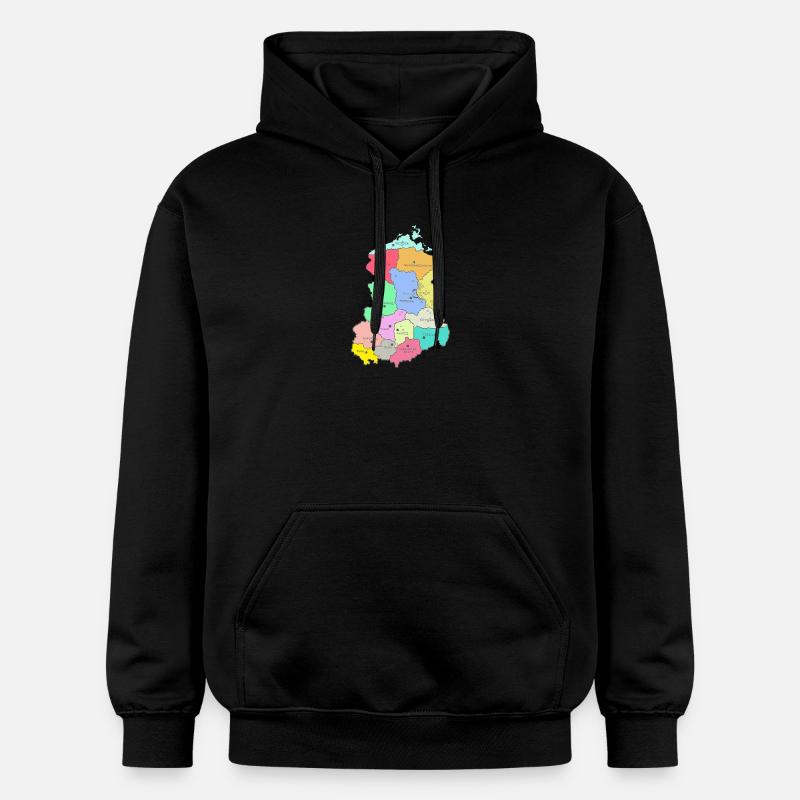 Carte de la RDA - Sweat à capuche Softstyle® Gildan Unisexe - noir
