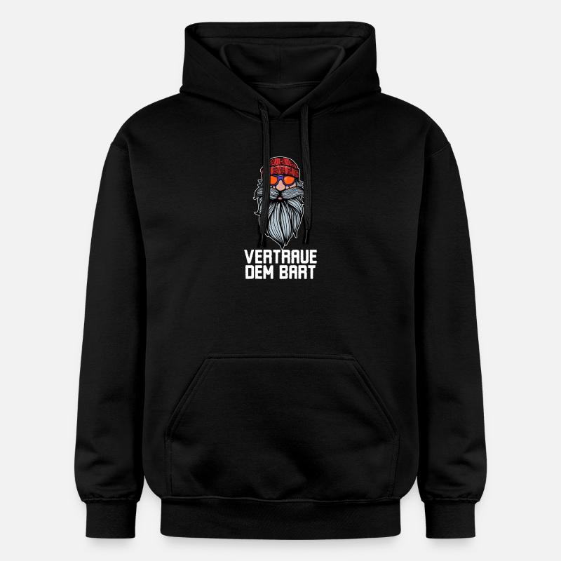 Humorvoll Bart Ziegenbart Statement Bartfrisur - Gildan Unisex Softstyle® Midweight Hoodie - Schwarz