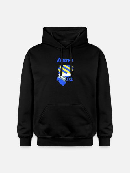 Map of Aisne Blue Yellow 02 - Gildan Unisex Softstyle® Midweight Hoodie - black
