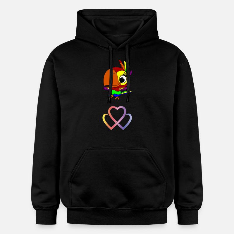 perroquet et logo - Sweat à capuche Softstyle® Gildan Unisexe - noir