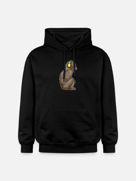 Monkey Headphone Music - Gildan Unisex Softstyle® Midweight Hoodie - black